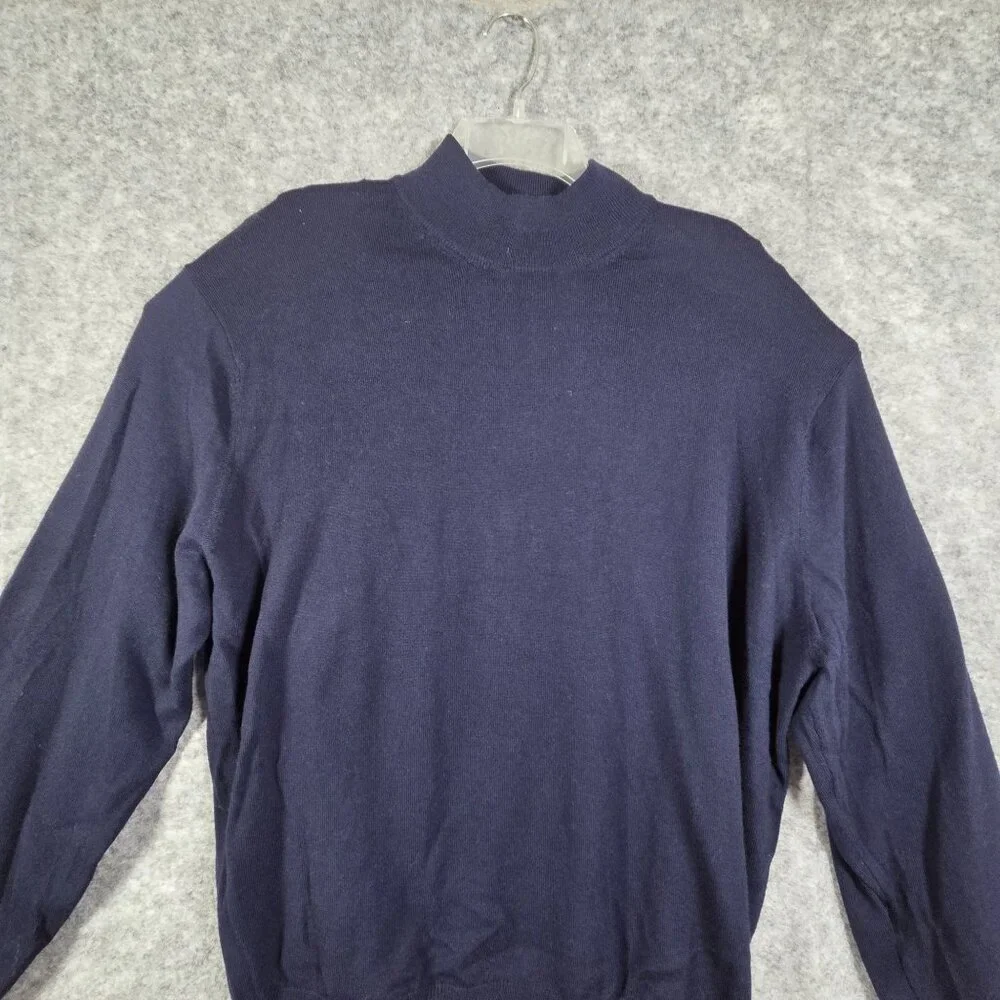 Club Room Men's Long Sleeve Pullover wool Knit Sweater Dark Blue Size XXL